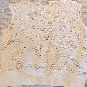 Womens Vintage America Size S, White Crochet Top